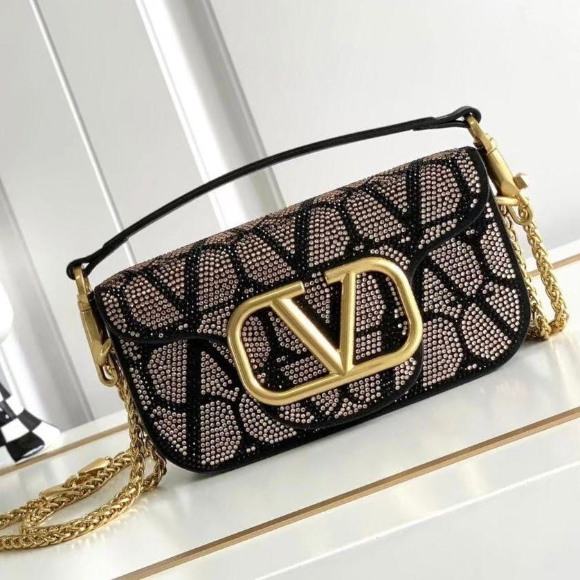 Valentino Garavani Small Locò Toile Cotton Bag