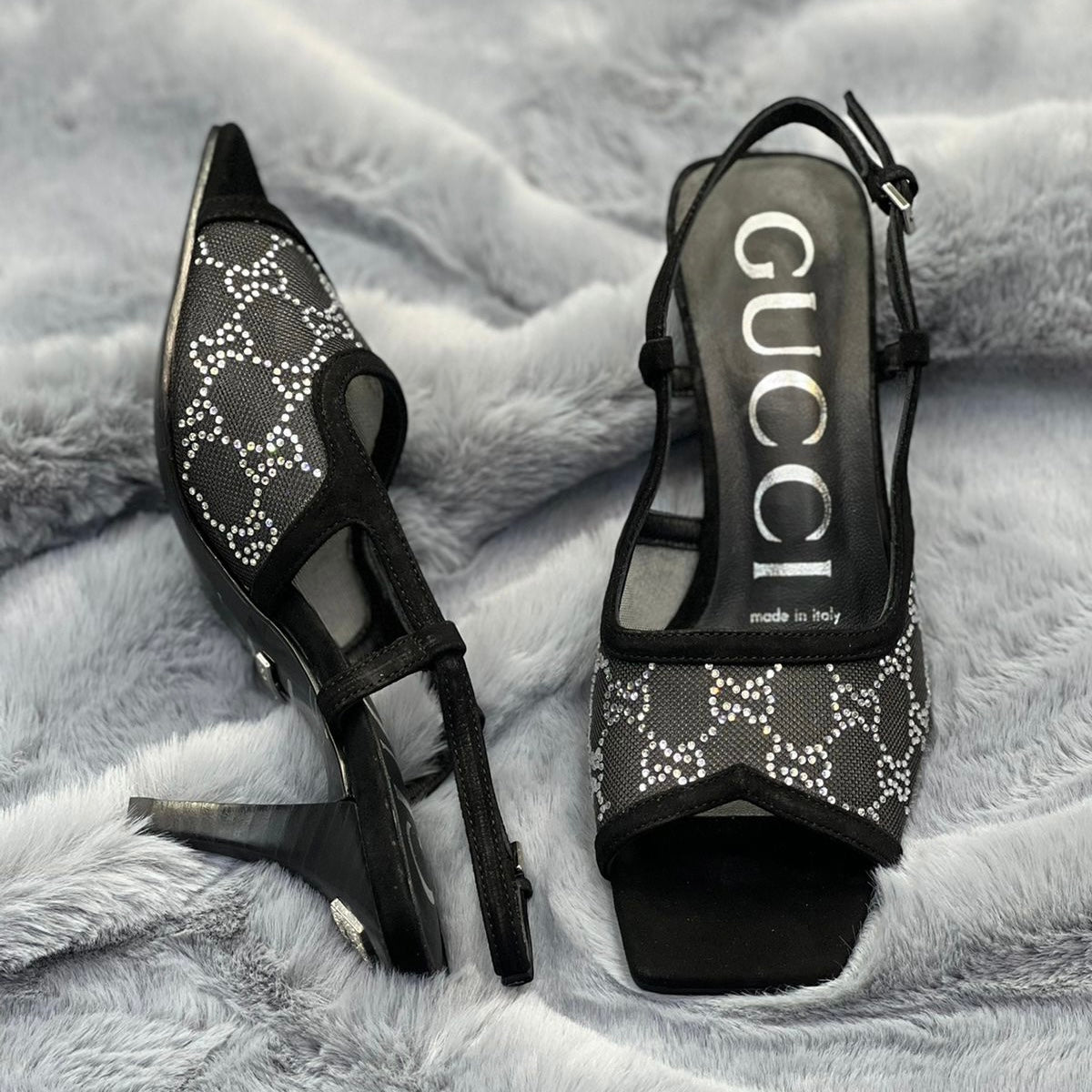 Gucci GG Canvas Slingback Sandals