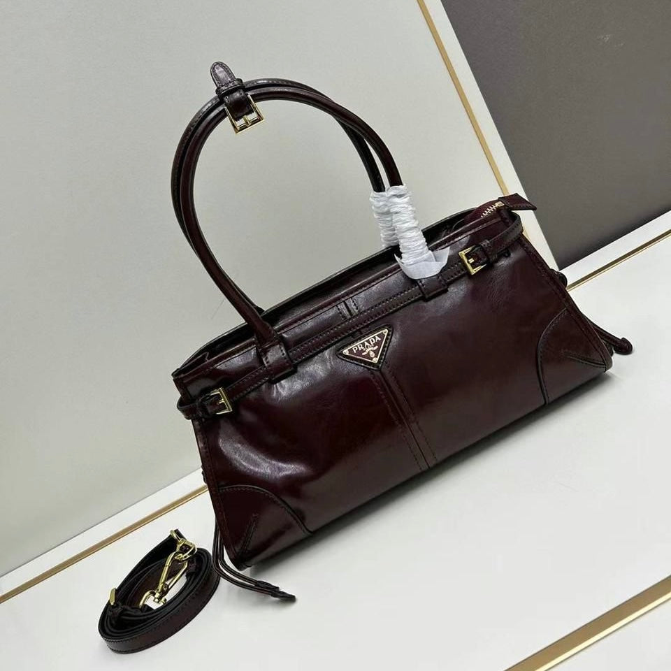 Prada Travertine Medium Leather Bag