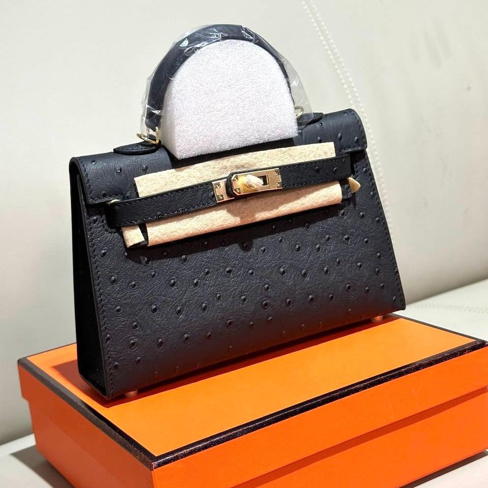 Hermes Mini Kelly Ostrich Bag