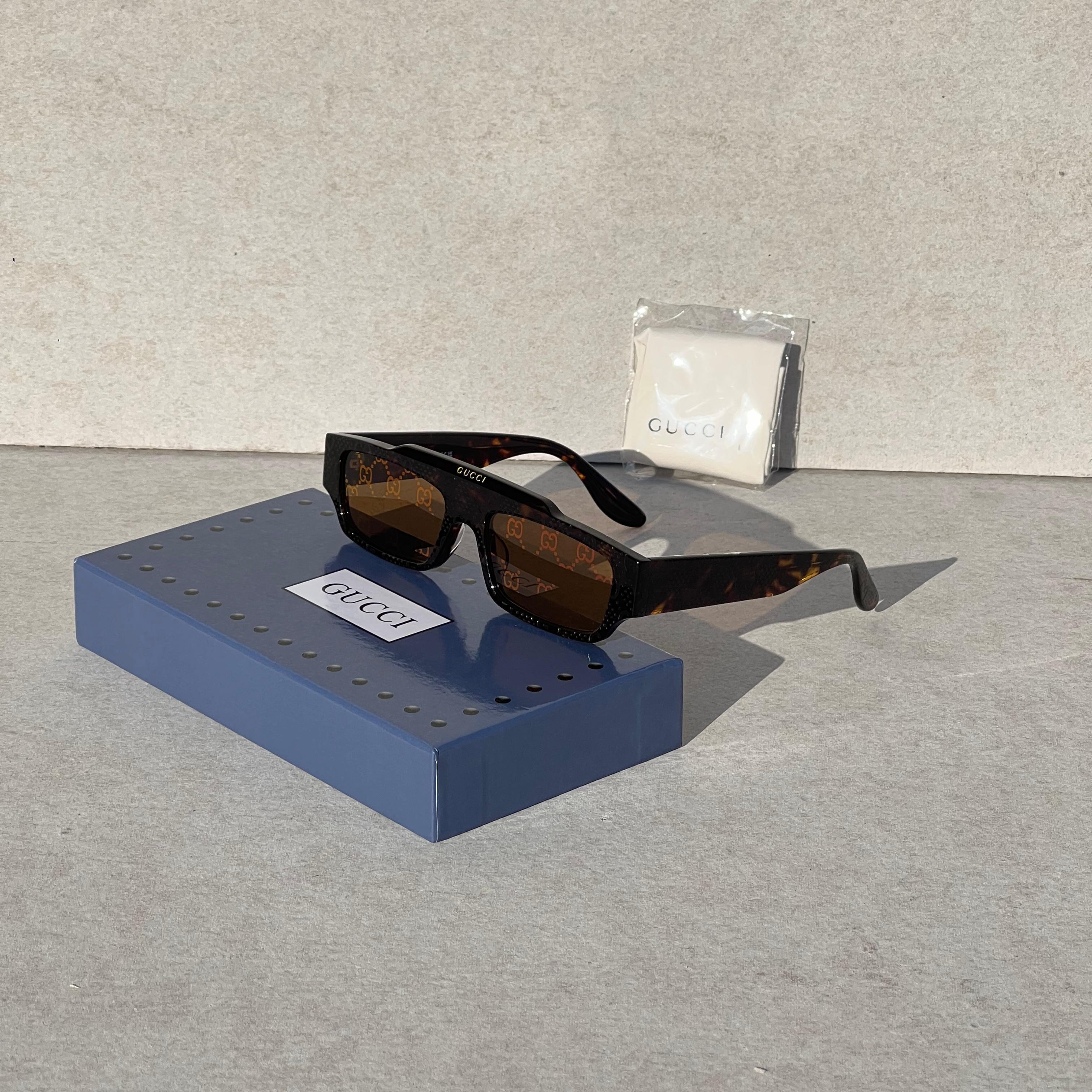 Gucci GG1086S Rectangular Ivory Sunglasses