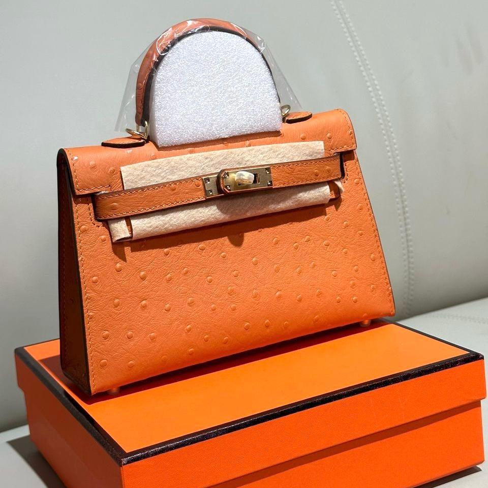 Hermes Mini Kelly Ostrich Bag