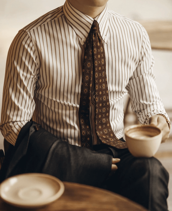 Striped Retro Shirt (Brown)