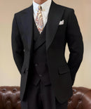 Black Milano Suit   (Includes: Jacket + Waistcoat + Trousers)