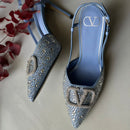 Valentino Garavani VLogo Crystal Slingback Shoes