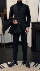 Black Milano Suit   (Includes: Jacket + Waistcoat + Trousers)