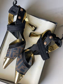 Fendi Colibrì metallic slingback shoes