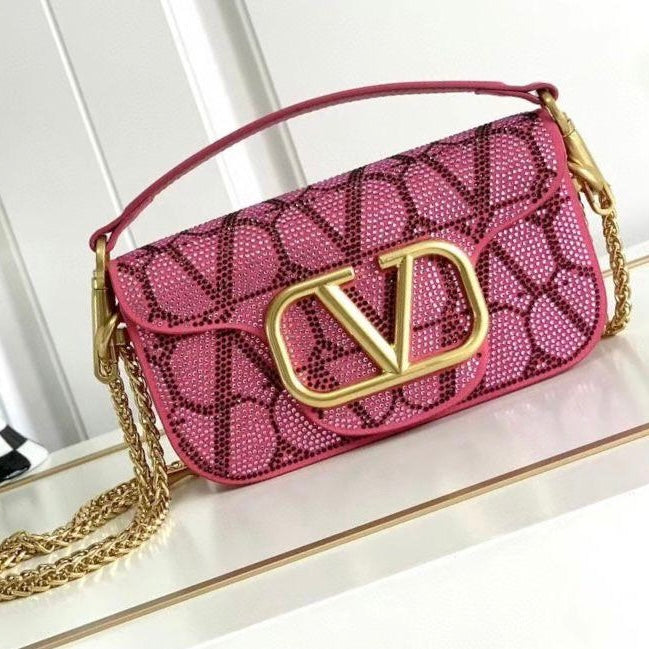 Valentino Garavani Small Locò Toile Cotton Bag
