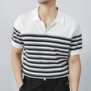 Classic Knit Striped Mesh Polo