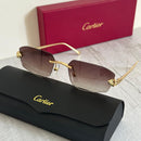 Cartier CT0282S Rectangular Rimless Sunglasses