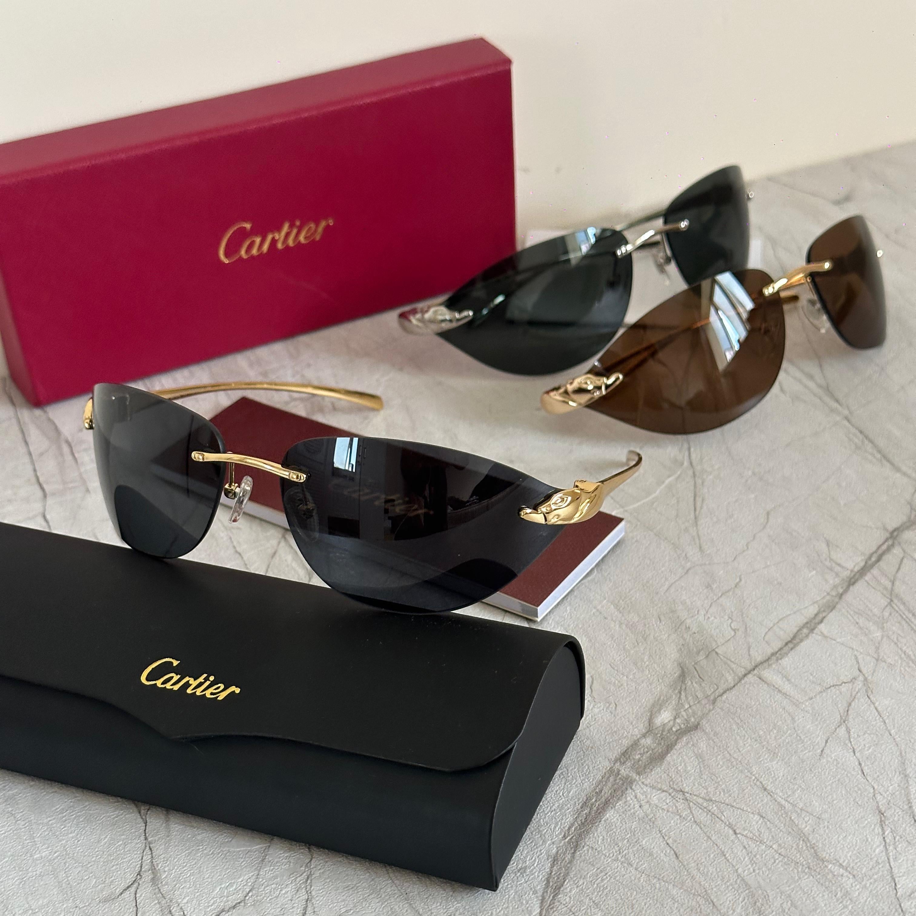 Cartier C Décor Cat-Eye Rimless Sunglasses