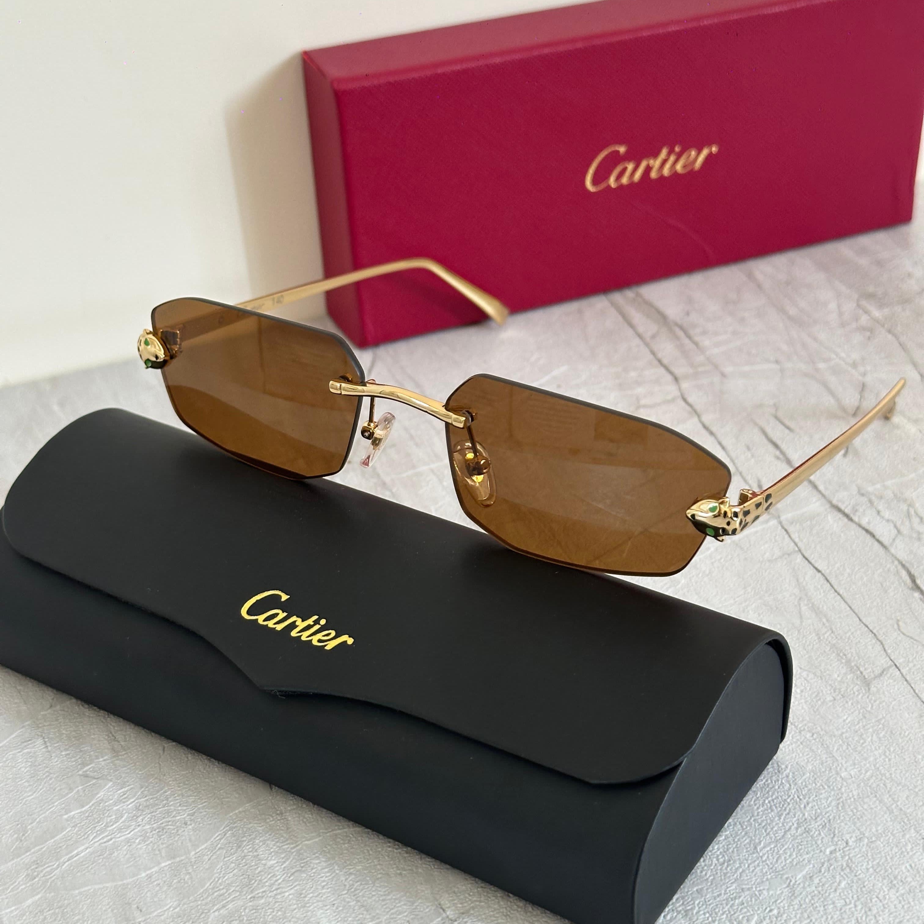 Cartier CT0282S Rectangular Rimless Sunglasses