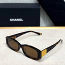 Chanel Quilted Gold-Accent Rectangular Sunglasses