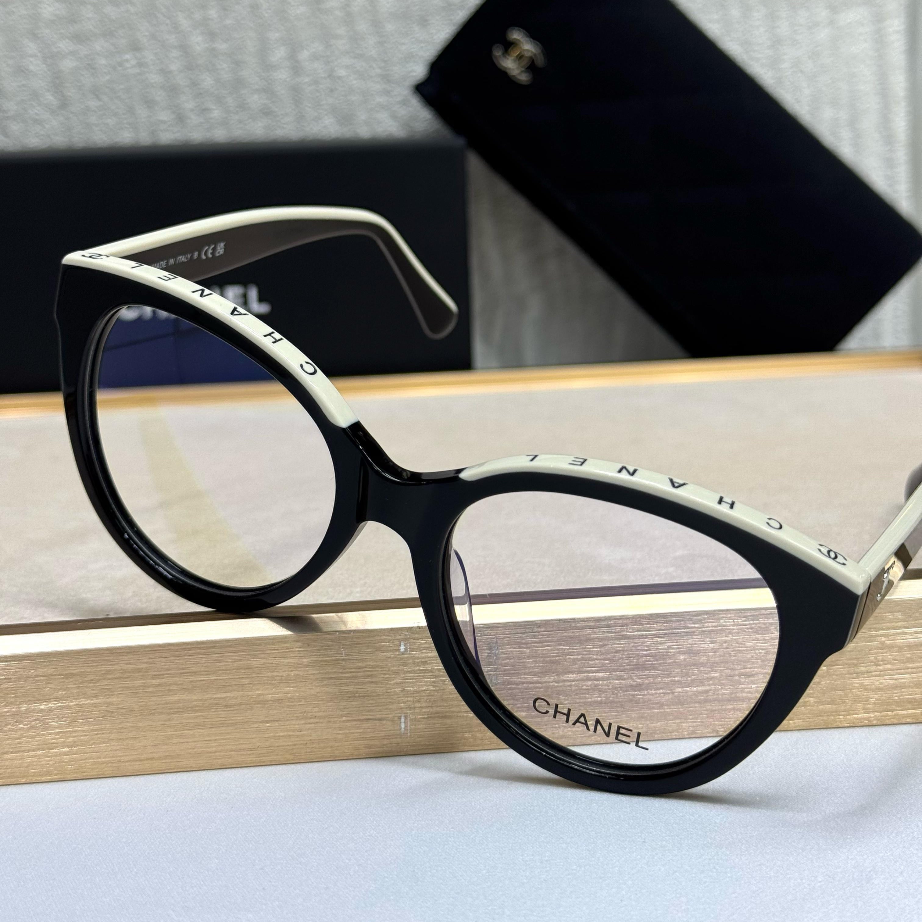 Chanel 3437B Black & White Optical Frames