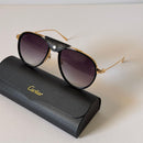 Cartier Buffalo Horn Leather Pilot Sunglasses