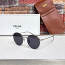 Celine Round Slim Metal Sunglasses
