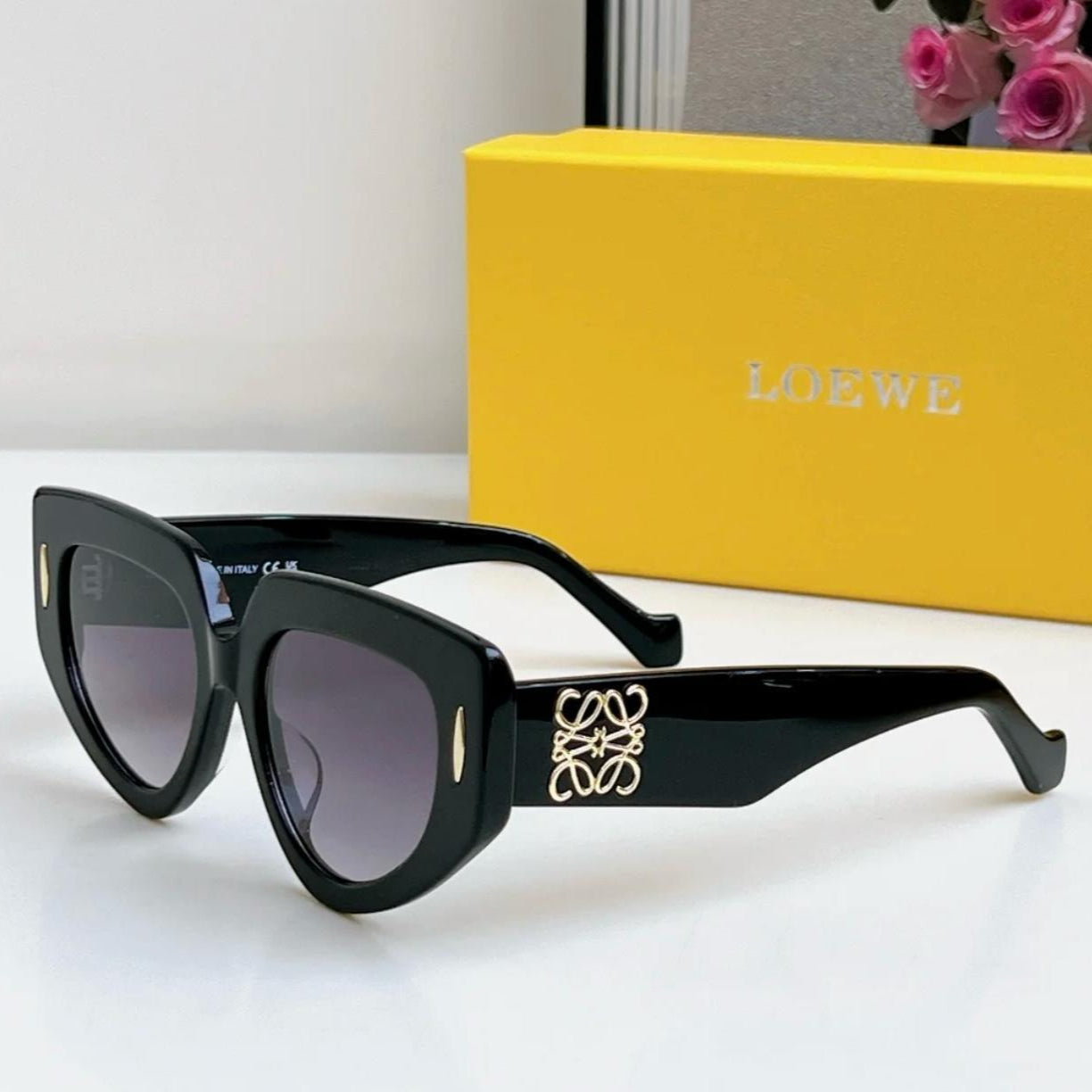 Loewe Inflated Cat-Eye Acetate Sunglasses