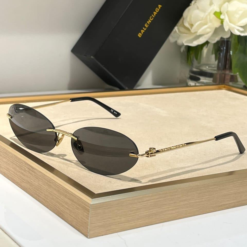 Balenciaga Oval Metal Sunglasses