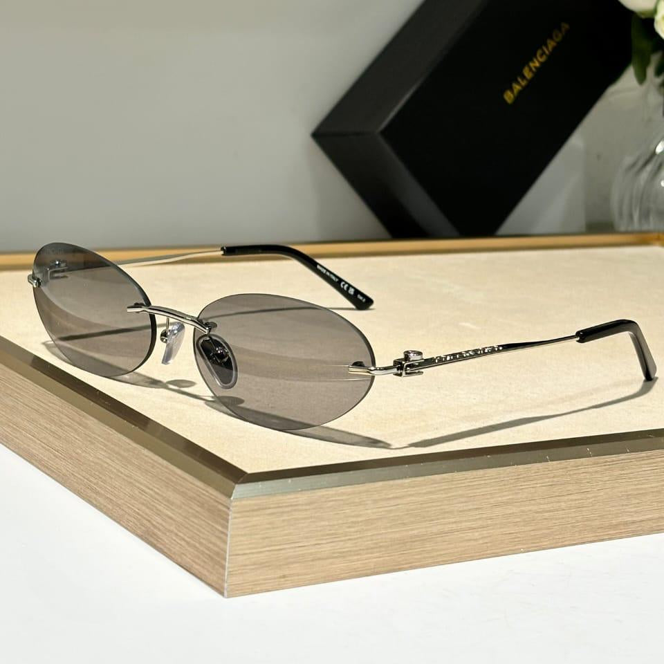 Balenciaga Oval Metal Sunglasses