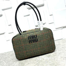 Miu Miu Beau tartan top-handle bag with leather details Bag