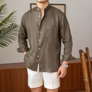 Mandarin Colar Linen Shirt