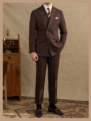 Dark Brown Garbadine Suit (Includes: Jacket + Trousers)