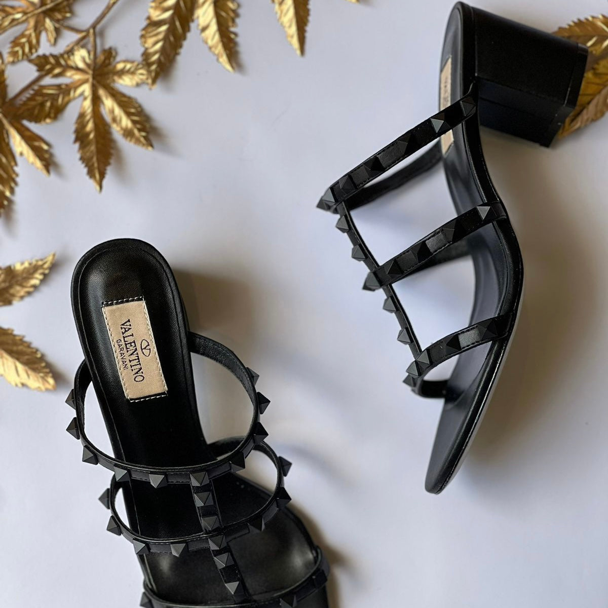 Valentino Garavani Rockstud Block Heel Shoes - Image 2