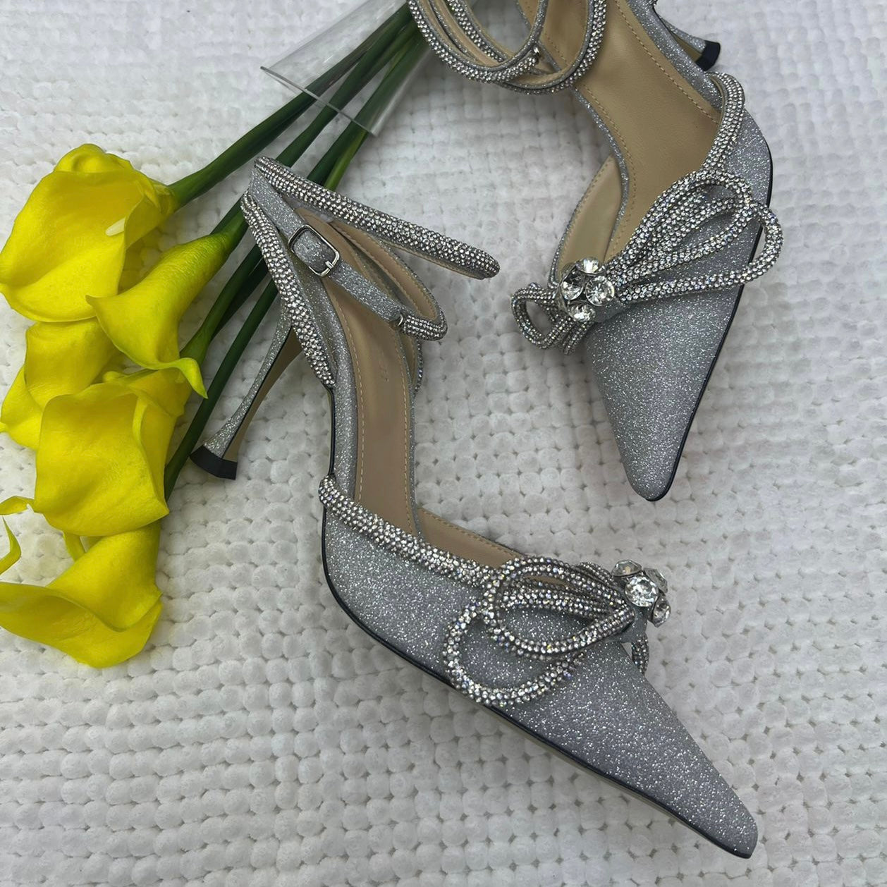 Mach & Mach Double Bow Satin Shoes - Image 3