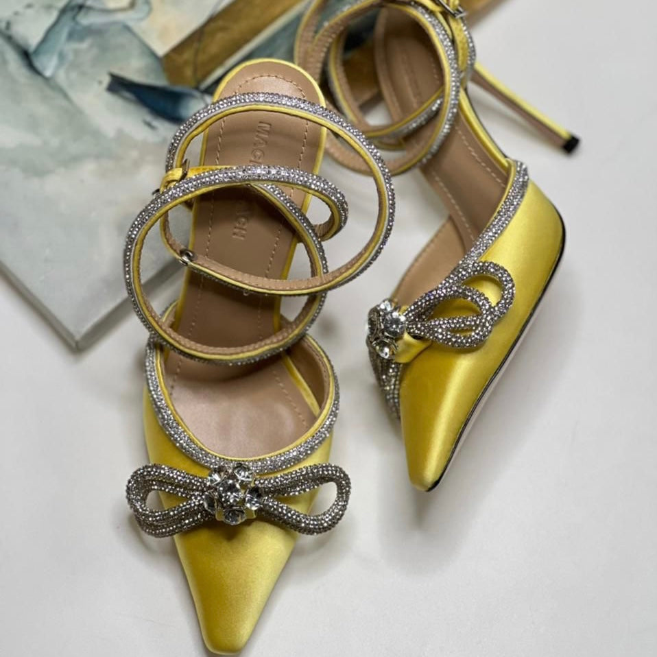 Mach & Mach Double Bow Satin Shoes - Image 8