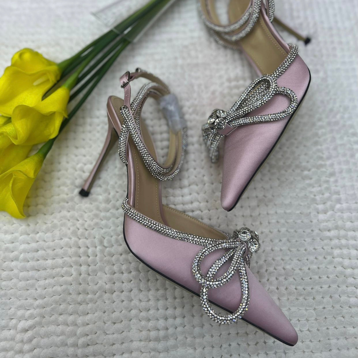 Mach & Mach Double Bow Satin Shoes - Image 2