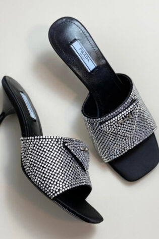 Prada Embellished Satin Shoes