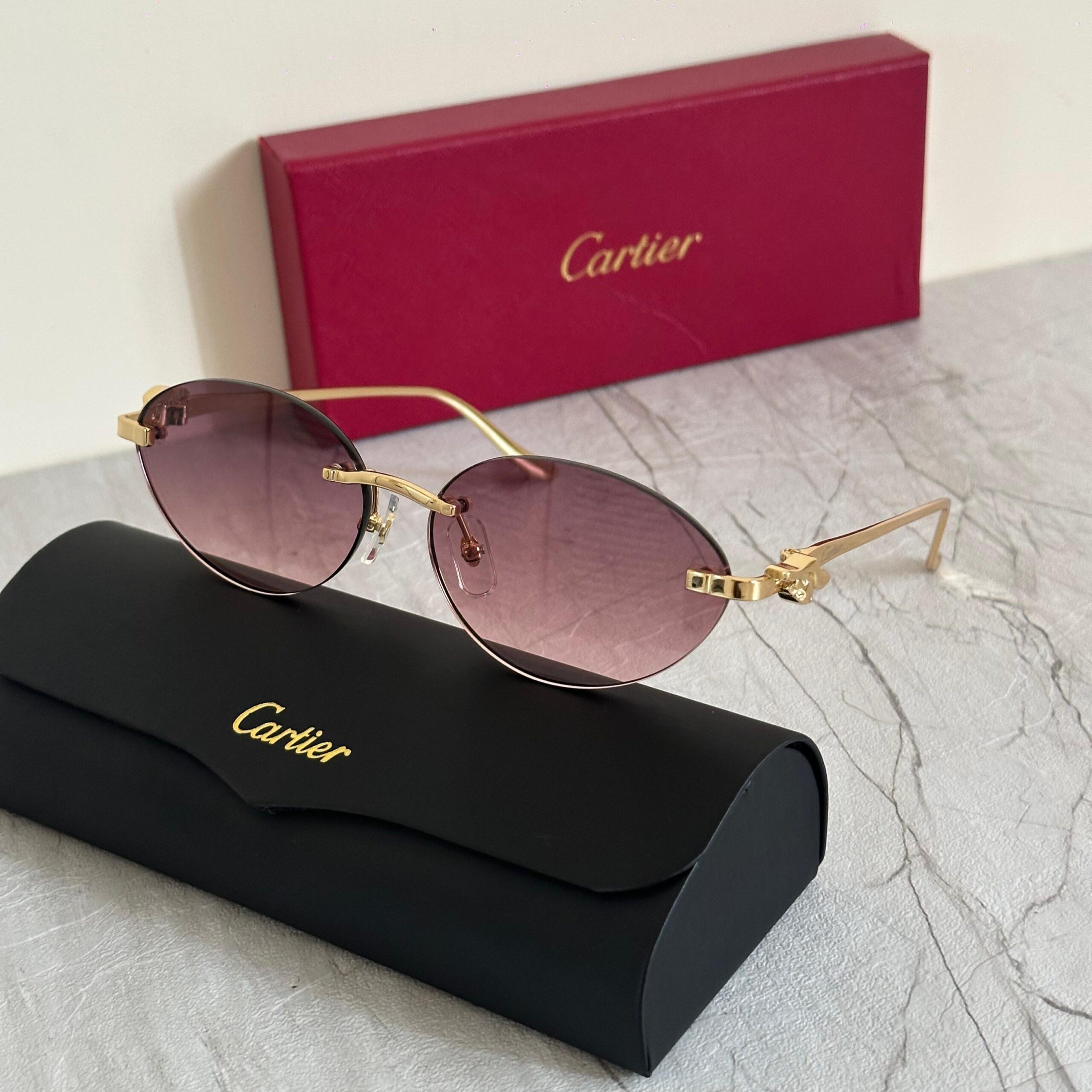 Cartier CT0362S Rimless Oval Sunglasses - Image 2