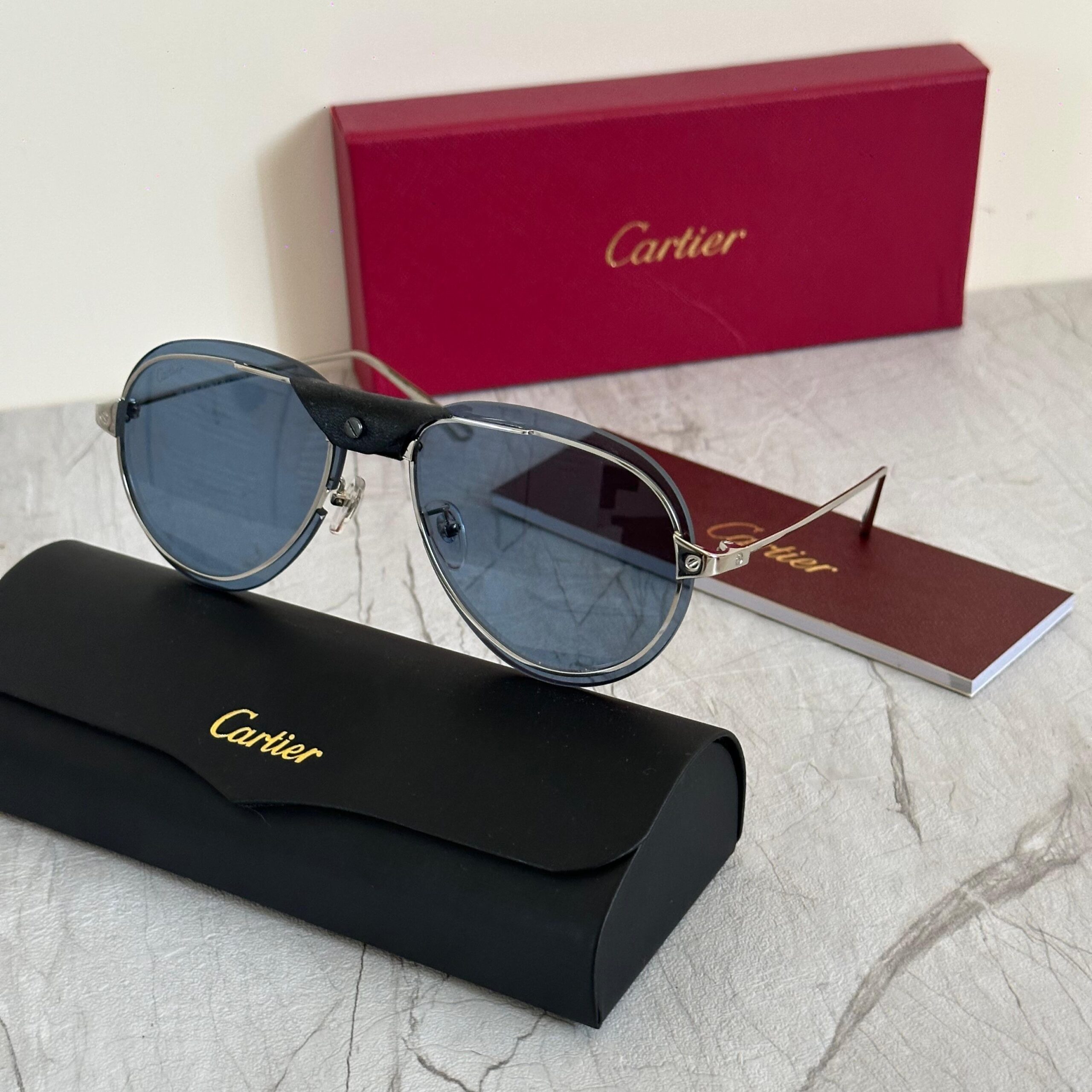 Cartier CT0046S Santos de Cartier Pilot Sunglasses - Image 3