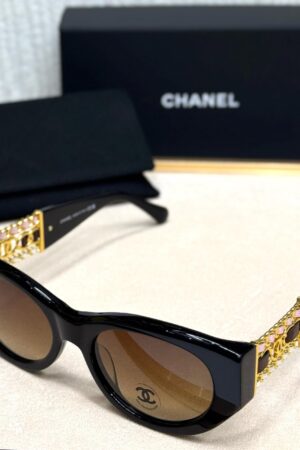Chanel Chain-Link Oval Sunglasses