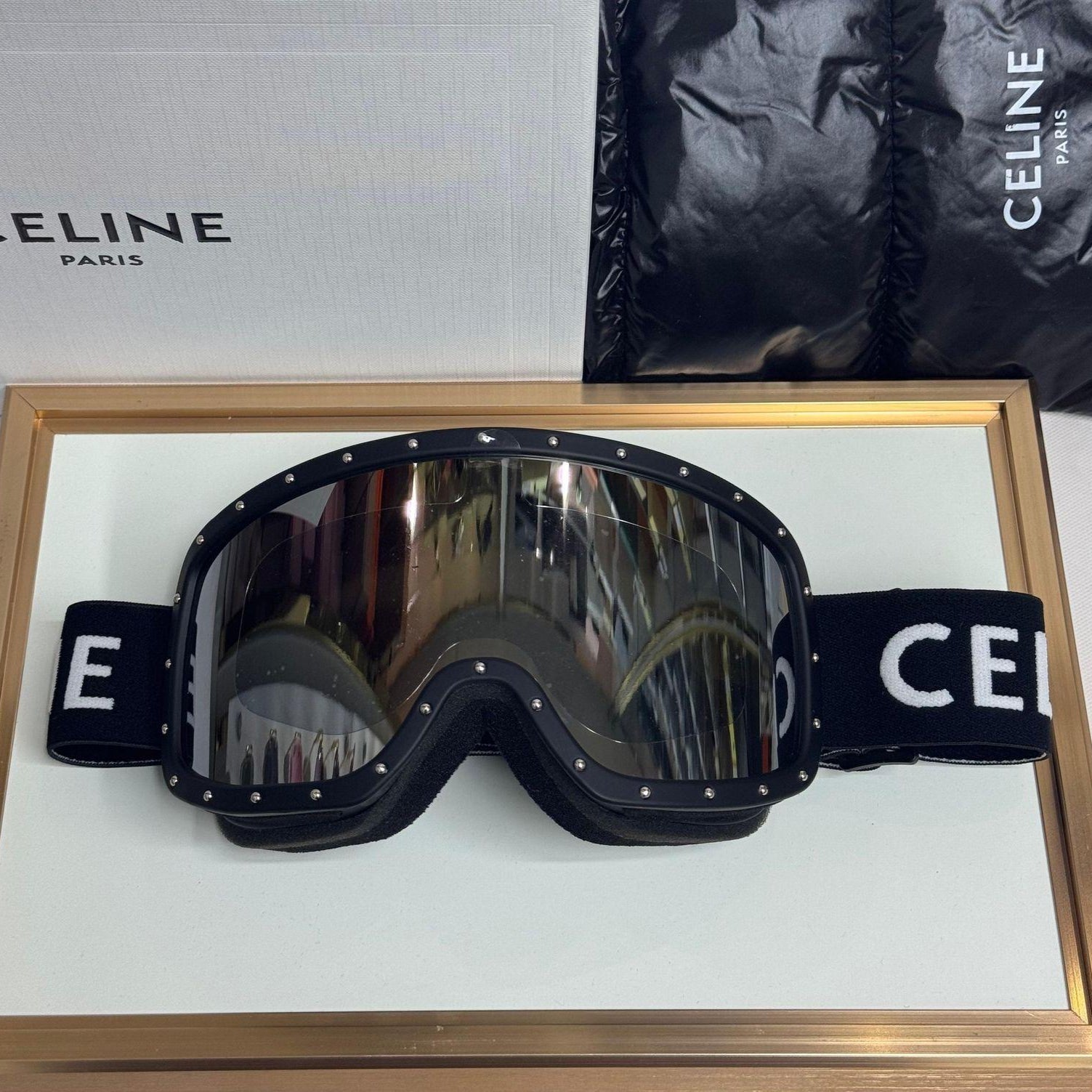 Celine Crystal-Studded Ski Sunglasses - Image 2