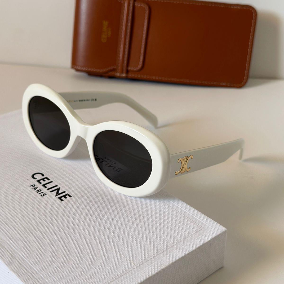 Celine Triomphe Oval Acetate Sunglasses - Image 2