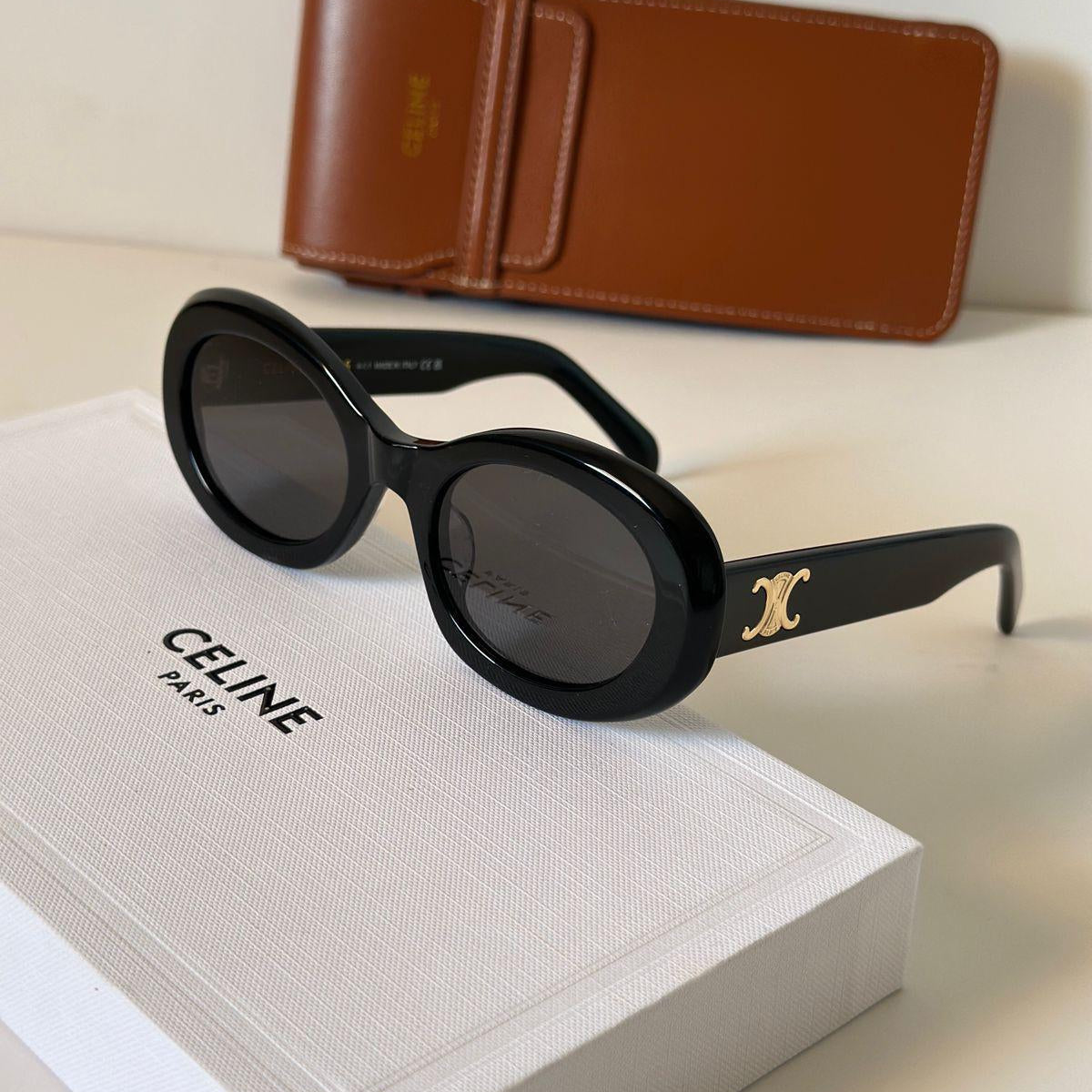 Celine Triomphe Oval Acetate Sunglasses - Image 4