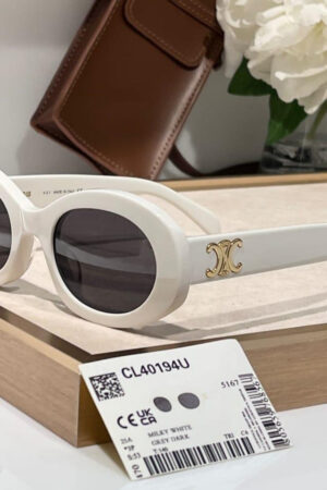 Celine CL40194U Milky White Oval Sunglasses