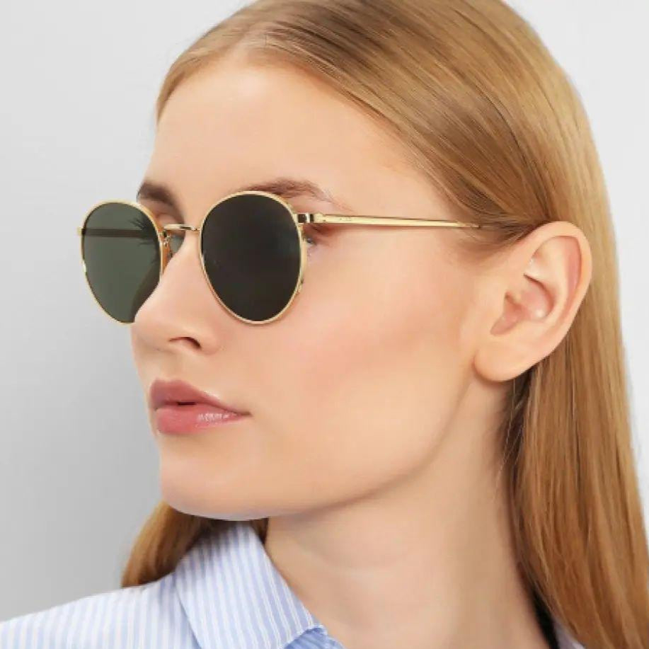 Celine Round Slim Metal Sunglasses