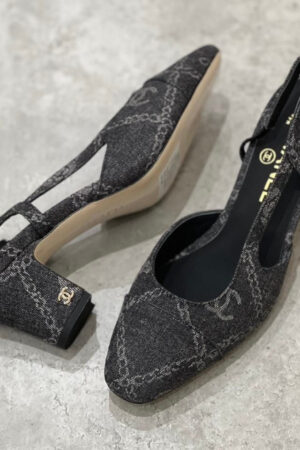 Chanel Denim Slingback Shoes