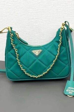 Prada Re-Edition 1995 Chaine Mini in Green Re-Nylon Bag